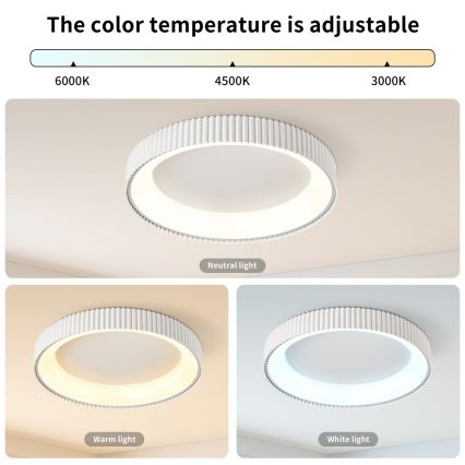 BRILAGI - LED-dimmbare Deckenleuchte FALCON MODERN LED/54W/230V 3000-6000K Ø 60 cm weiß + Fernbedienung