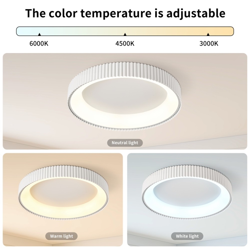 BRILAGI - LED-dimmbare Deckenleuchte FALCON MODERN LED/54W/230V 3000-6000K Ø 60 cm weiß + Fernbedienung