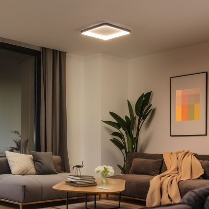 Brilagi - dimmbare LED-Deckenleuchte FALCON SLIM LED/50W/230V 3000-6500K 50x50 cm schwarz + Fernbedienung