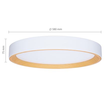 Brilagi - dimmbare LED-Deckenleuchte LARIOS LED/72W/230V 3000-6500K weiß Ø 59 cm + Fernbedienung