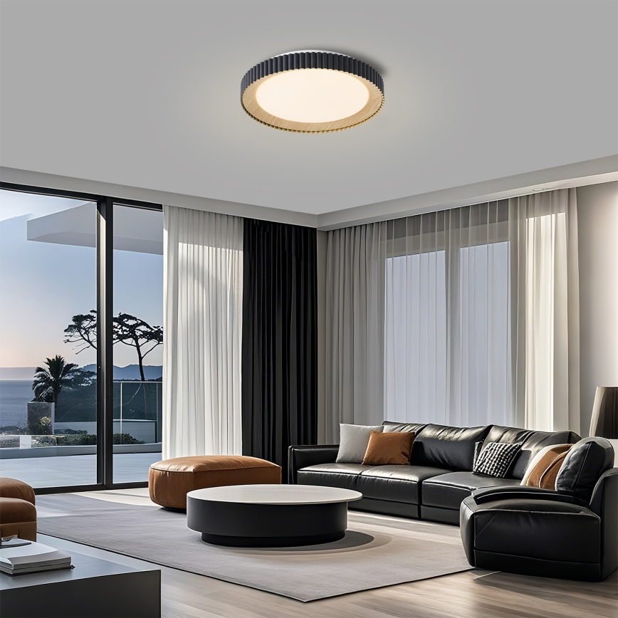 Brilagi - dimmbare LED-Deckenleuchte NEXO LED/48W/230V 3000-6000K schwarz Ø 43 cm + Fernbedienung