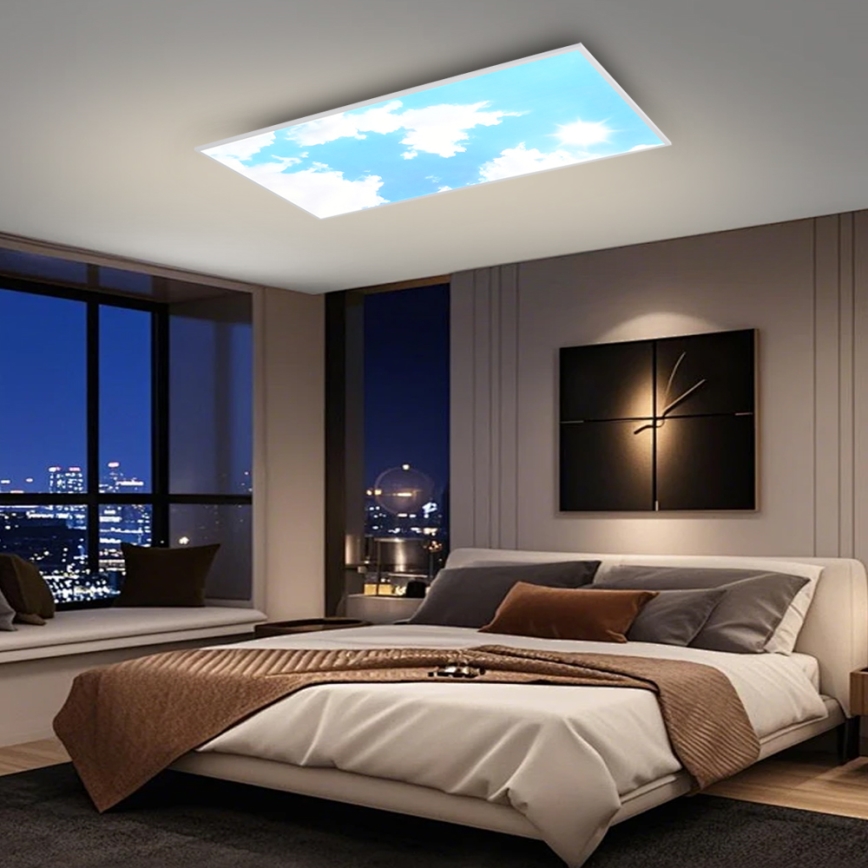 Brilagi - LED-dimmbare Deckenleuchte SLIMFRAME SKY LED/80W/230V 120x60 cm 3000-6000K silber/blau + Fernbedienung