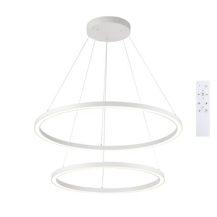 Brilagi - PORTOFINO LED, dimmbare Pendelleuchte mit Seilabhängung LED/98W/230V 3000-6000K Ø 80 cm weiß + Fernbedienung