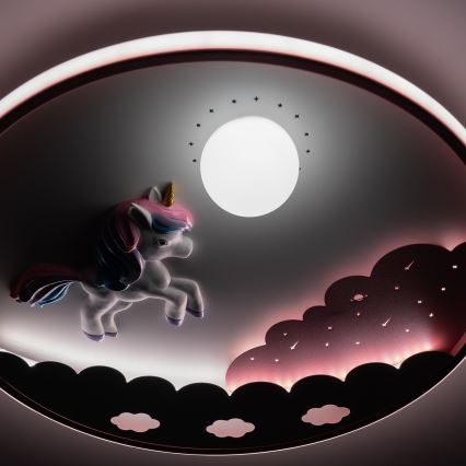 Brilagi - Dimmbare LED-Kinder-Deckenleuchte UNICORN LED/68W/230V 3000-6000K Ø 49 cm + Fernbedienung