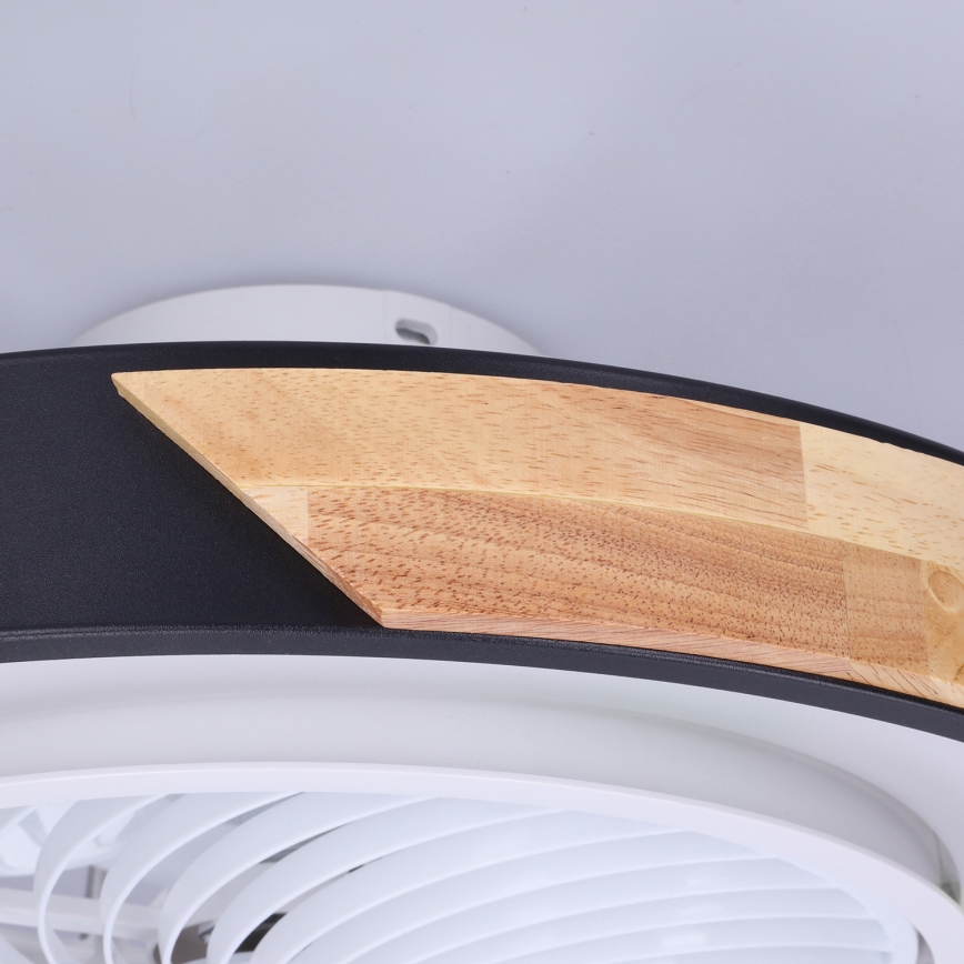 Brilagi - LED dimmbares Deckenleuchte mit Ventilator LED/30W/230V 3000-6500K Schwarz/Eiche + Fernbedienung