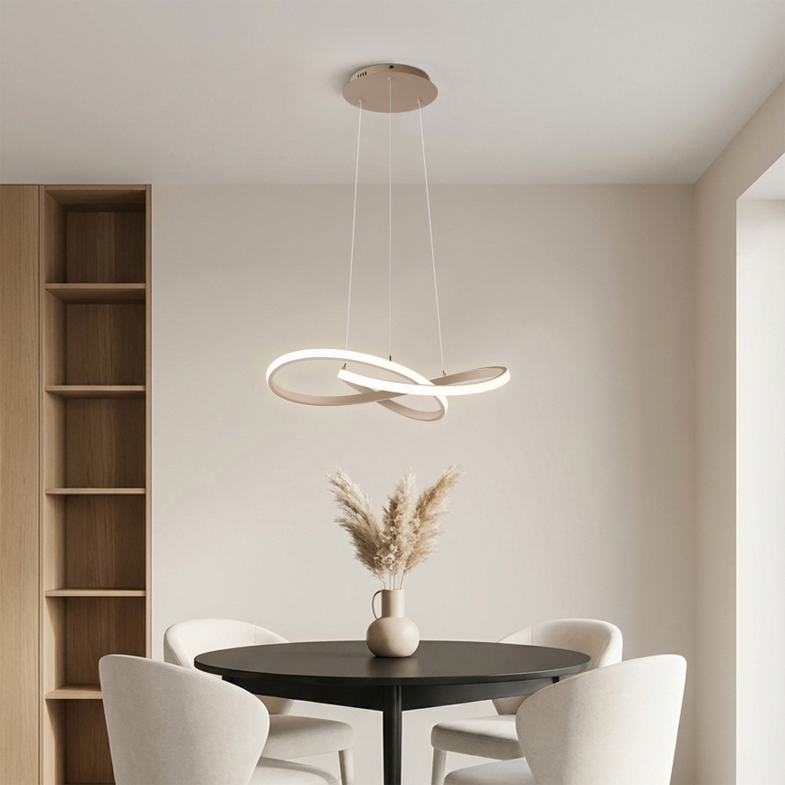 Brilagi - INFINITY dimmbare LED-Pendelleuchte an Kabel LED/55W/230V 3000-6000K 50x50 cm beige + Fernbedienung