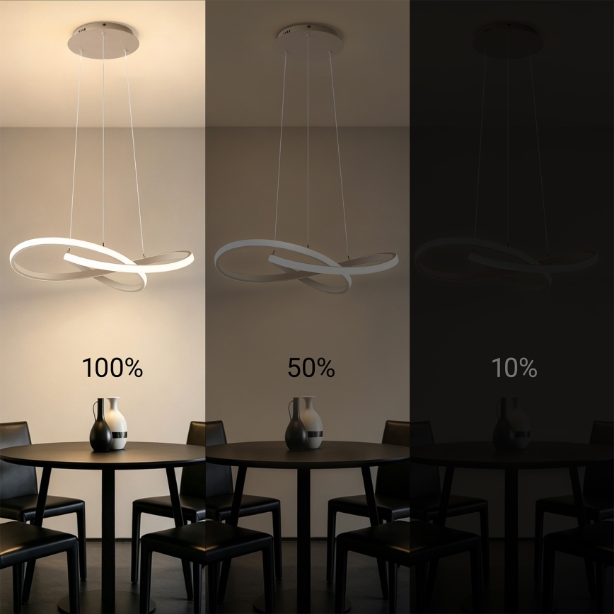 Brilagi - INFINITY dimmbare LED-Pendelleuchte an Kabel LED/55W/230V 3000-6000K 50x50 cm beige + Fernbedienung