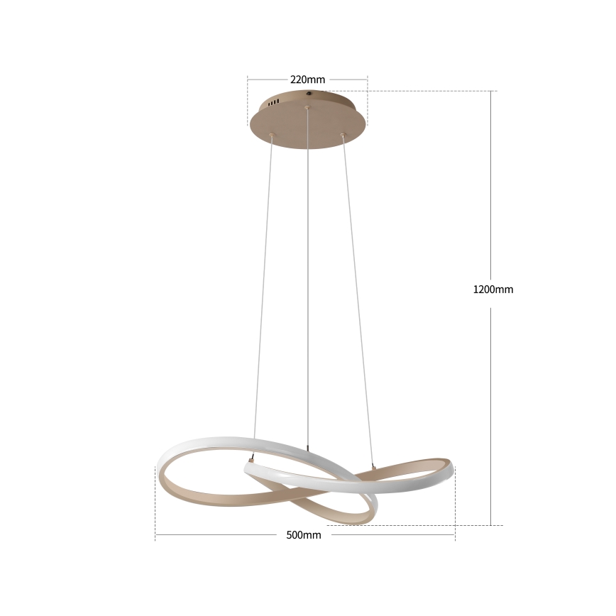 Brilagi - INFINITY dimmbare LED-Pendelleuchte an Kabel LED/55W/230V 3000-6000K 50x50 cm beige + Fernbedienung