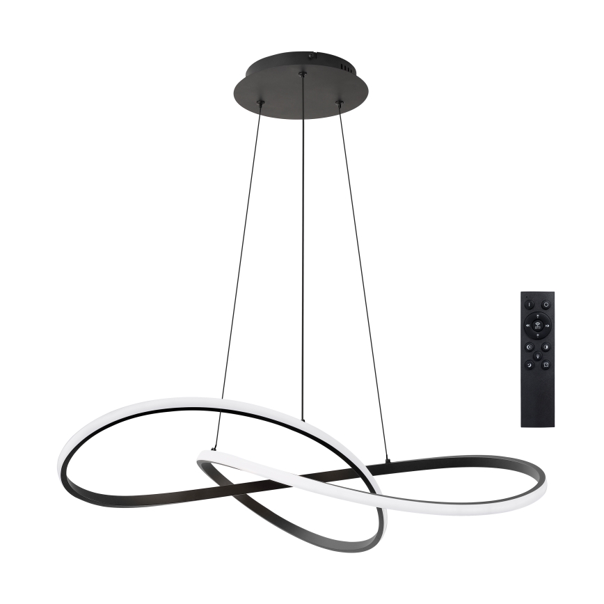 Brilagi - LED-dimmbare Pendelleuchte mit Kabelaufhängung INFINITY LED/80W/230V 3000-6000K 80x80 cm schwarz + Fernbedienung