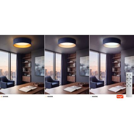 BRILAGI - Dimmbare LED-Deckenleuchte VELVET SMARTIX STARS LED/36W/230V 3000-6000K Ø 55 cm blau/gold Wi-Fi Tuya Beacon + Fernbedienung