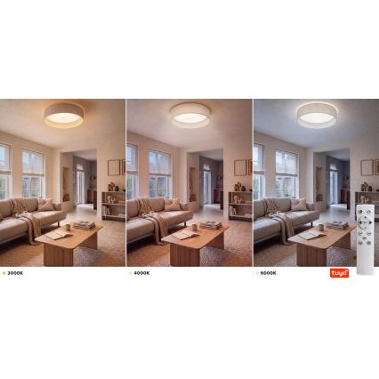 BRILAGI - LED-dimmbare Deckenleuchte VELVET SMARTIX LED/24W/230V 3000-6000K Ø 45 cm cremefarben Wi-Fi Tuya Beacon + Fernbedienung