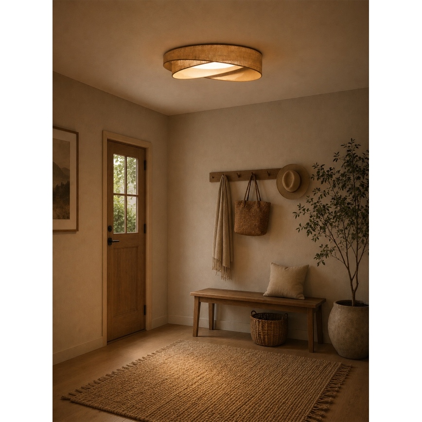 BRILAGI - LED-dimmbare Deckenleuchte VELVET TWIST LED/36W/230V 3000-6000K Ø 65 cm Wi-Fi Tuya Beacon beige + Fernbedienung