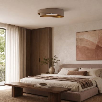 BRILAGI - LED-dimmbare Deckenleuchte VELVET TWIST LED/36W/230V 3000-6000K Ø 65 cm Wi-Fi Tuya Beacon beige/gold + Fernbedienung