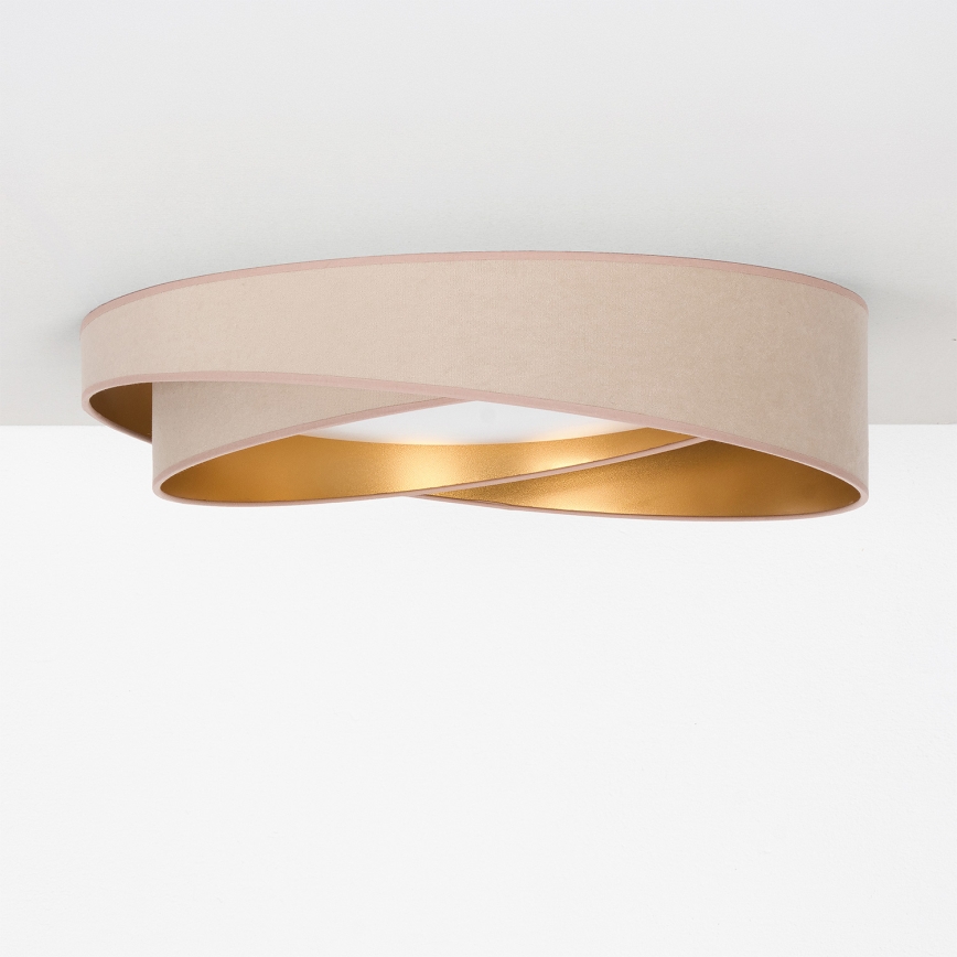 BRILAGI - LED-dimmbare Deckenleuchte VELVET TWIST LED/36W/230V 3000-6000K Ø 65 cm Wi-Fi Tuya Beacon beige/gold + Fernbedienung