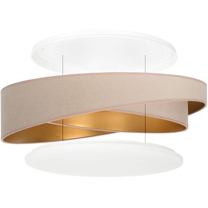 BRILAGI - LED-dimmbare Deckenleuchte VELVET TWIST LED/36W/230V 3000-6000K Ø 65 cm Wi-Fi Tuya Beacon beige/gold + Fernbedienung