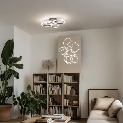 Brilagi - LED-dimmbare aufgesetzte Deckenleuchte ORBITS LED/50W/230V 3000-6500K schwarz + Fernbedienung