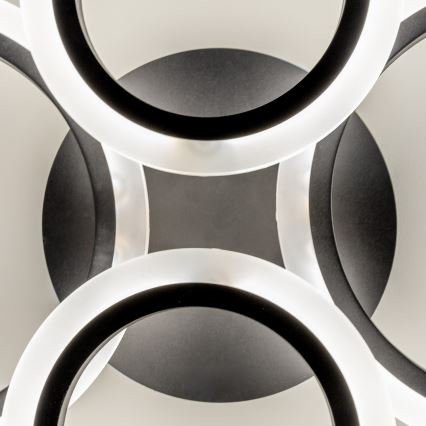 Brilagi - LED-dimmbare aufgesetzte Deckenleuchte ORBITS LED/50W/230V 3000-6500K schwarz + Fernbedienung