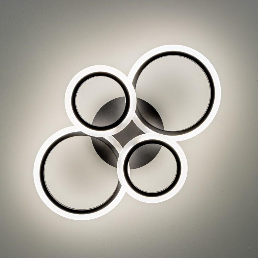 Brilagi - LED-dimmbare aufgesetzte Deckenleuchte ORBITS LED/50W/230V 3000-6500K schwarz + Fernbedienung