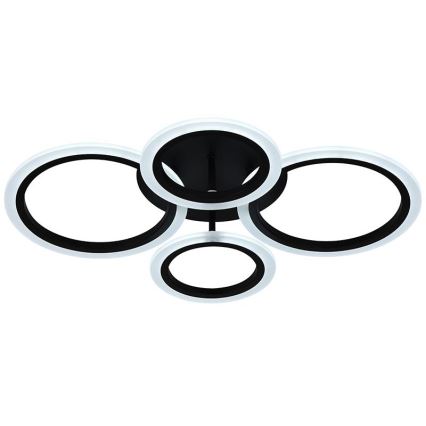 Brilagi - LED-dimmbare aufgesetzte Deckenleuchte ORBITS LED/50W/230V 3000-6500K schwarz + Fernbedienung