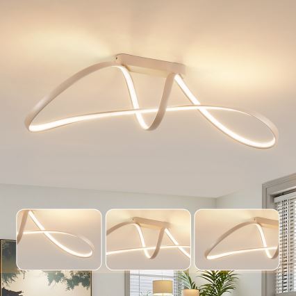 Brilagi - dimmbare LED-Aufbauleuchte TWISTER LED/60W/230V 3000-6000K beige + Fernbedienung