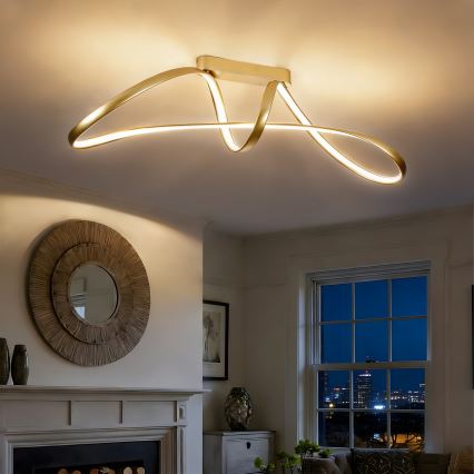 Brilagi - LED-dimmbare Deckenleuchte TWISTER LED/60W/230V 3000-6000K goldfarben + Fernbedienung