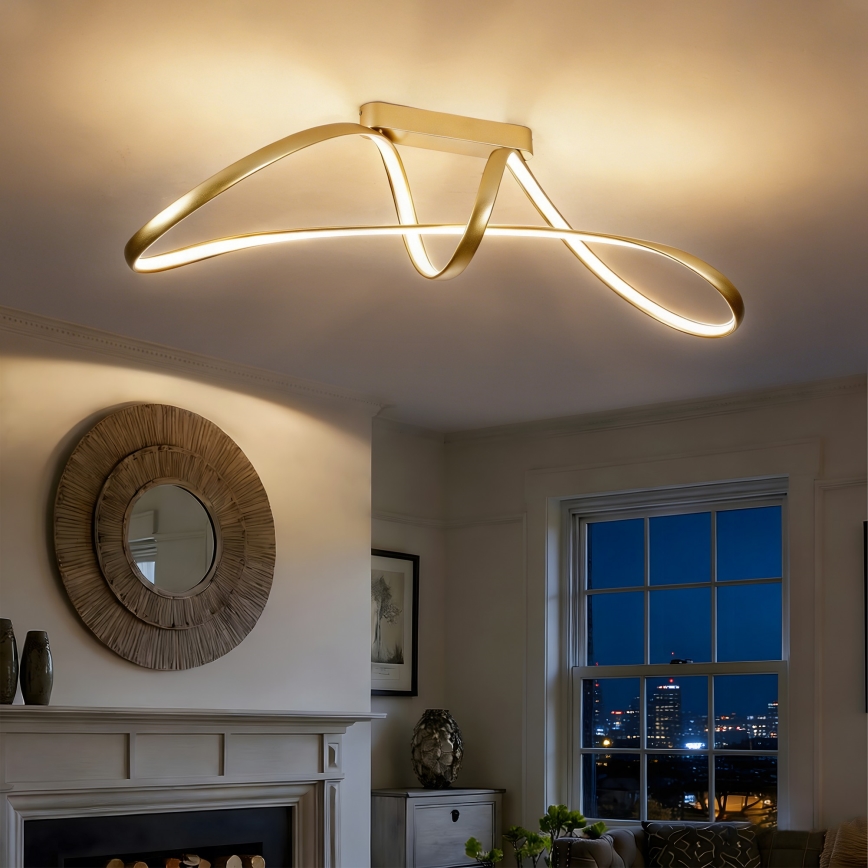 Brilagi - LED-dimmbare Deckenleuchte TWISTER LED/60W/230V 3000-6000K goldfarben + Fernbedienung