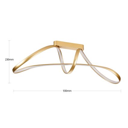 Brilagi - LED-dimmbare Deckenleuchte TWISTER LED/60W/230V 3000-6000K goldfarben + Fernbedienung