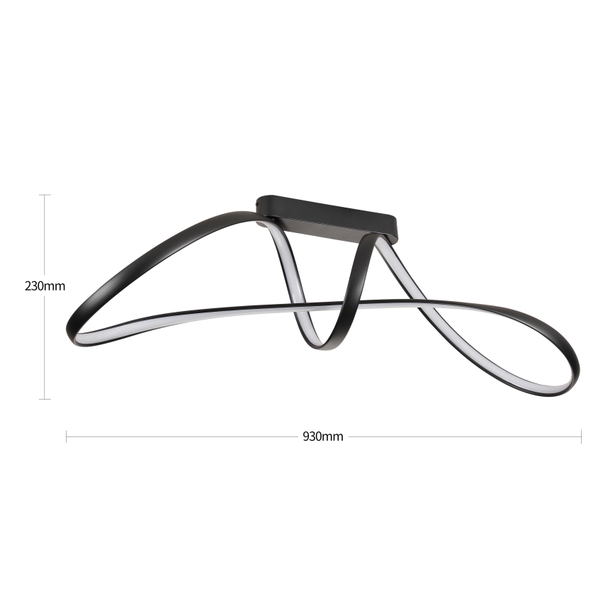 Brilagi - LED dimmbare aufgesetzte Deckenleuchte TWISTER LED/60W/230V 3000-6000K schwarz + Fernbedienung