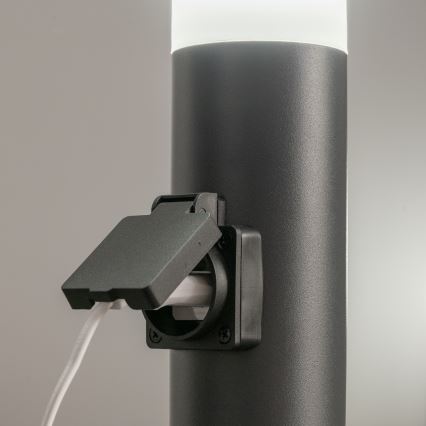 BRILAGI - LED-dimmbare Außenleuchte mit Steckdose ELIA 1xE27/6W/230V 2700-6500K IP44 WLAN 50 cm Anthrazit