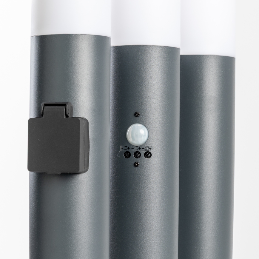 BRILAGI - LED-dimmbare Außenleuchte mit Steckdose ELIA 1xE27/6W/230V 2700-6500K IP44 WLAN 50 cm Anthrazit