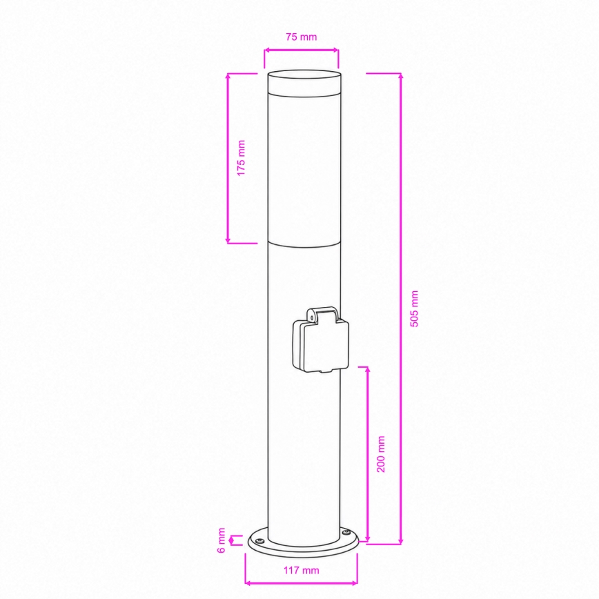 BRILAGI - LED-dimmbare Außenleuchte mit Steckdose ELIA 1xE27/6W/230V 2700-6500K IP44 WLAN 50 cm Anthrazit