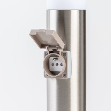 BRILAGI - LED-dimmbare Außenleuchte mit Steckdose ELIA 1xE27/6W/230V 2700-6500K IP44 Wi-Fi 50 cm mattchrom