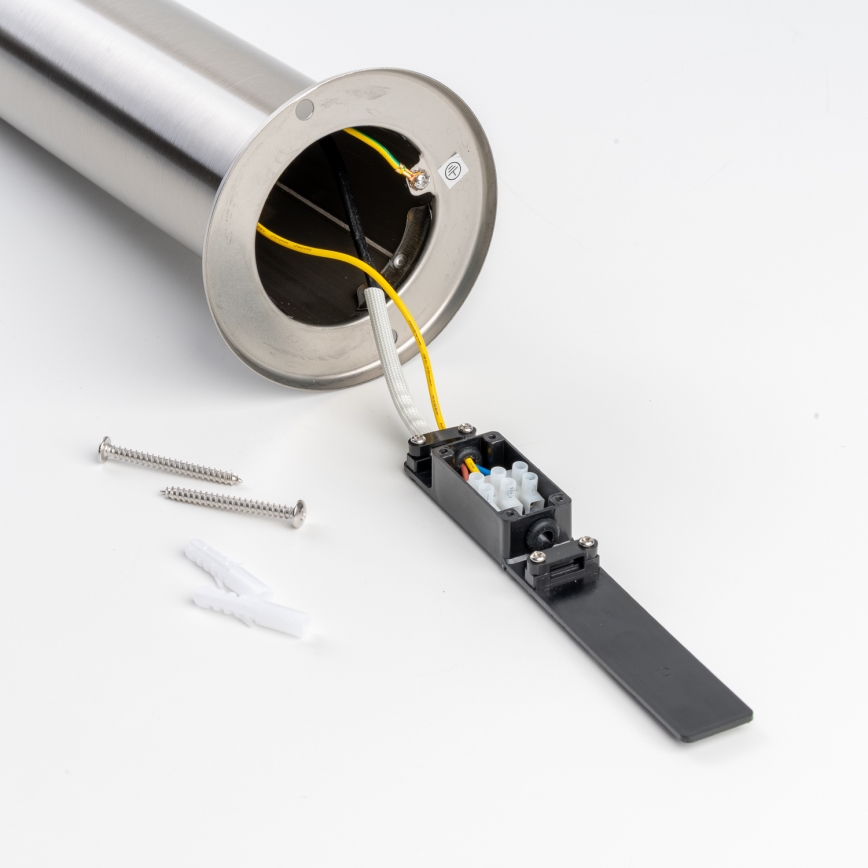 BRILAGI - LED-dimmbare Außenleuchte mit Steckdose ELIA 1xE27/6W/230V 2700-6500K IP44 Wi-Fi 50 cm mattchrom