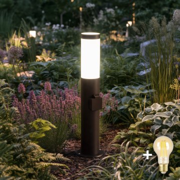 BRILAGI - LED-dimmbare Außenleuchte mit Steckdose ELIA 1xE27/6W/230V 2700-6500K IP44 WLAN 50 cm Anthrazit
