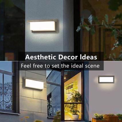 Brilagi - LED-dimmbare Außenwandleuchte BRICKY 1xE27/6W/230V 2700-6500K IP54 grau