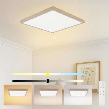 Brilagi - LED-dimmbare Badezimmer-Deckenleuchte FRAME SMART LED/50W/230V 60x60 cm 3000-6000K IP44 beige + Fernbedienung