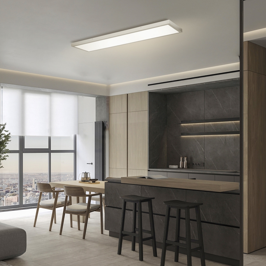 Brilagi - LED-dimmbare Badezimmer-Deckenleuchte FRAME SMART LED/50W/230V 120x30 cm 3000-6000K IP44 silber + Fernbedienung