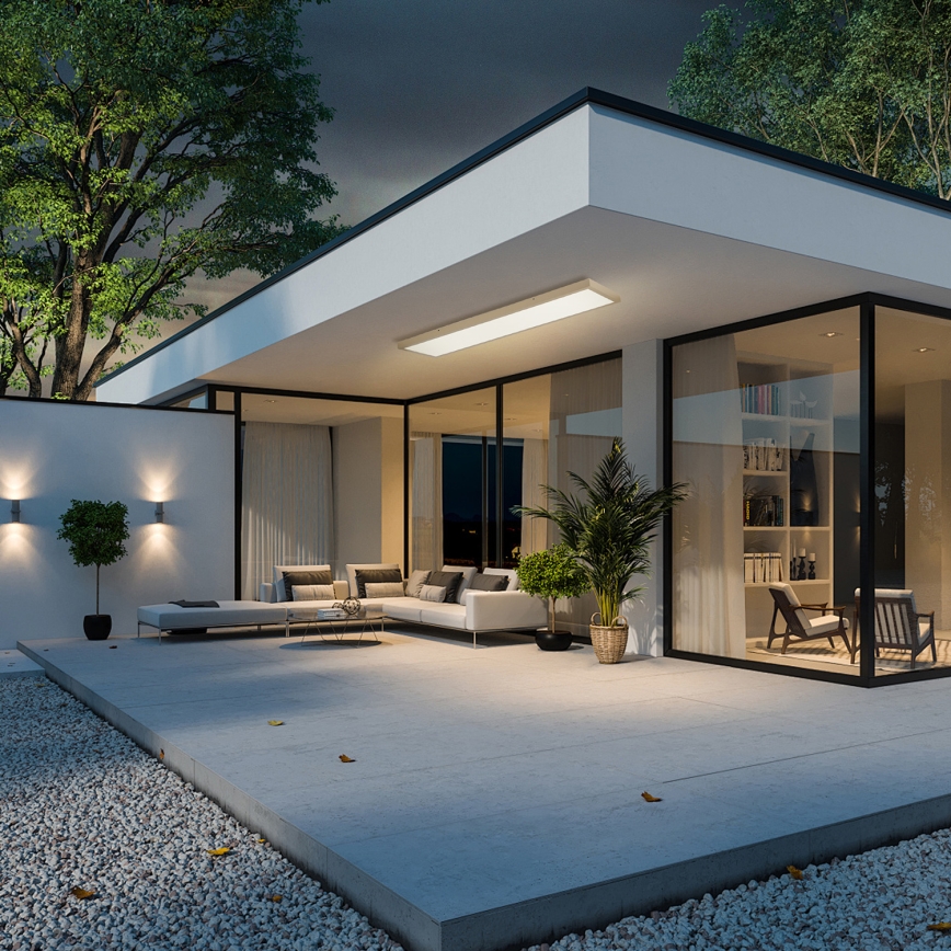 Brilagi - LED-dimmbare Badezimmer-Deckenleuchte FRAME SMART LED/50W/230V 120x30 cm 3000-6000K IP44 beige + Fernbedienung