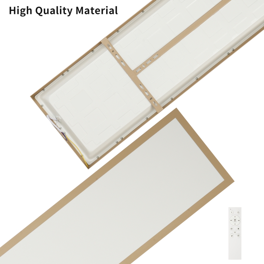 Brilagi - LED-dimmbare Badezimmer-Deckenleuchte FRAME SMART LED/50W/230V 120x30 cm 3000-6000K IP44 beige + Fernbedienung