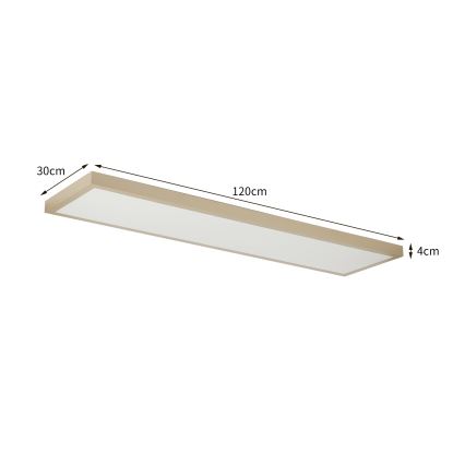 Brilagi - LED-dimmbare Badezimmer-Deckenleuchte FRAME SMART LED/50W/230V 120x30 cm 3000-6000K IP44 beige + Fernbedienung