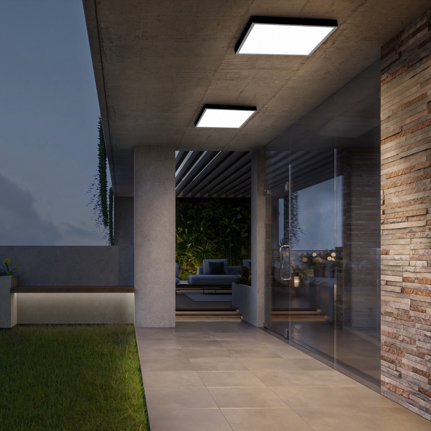 Brilagi - LED Dimmbare Deckenleuchte FRAME SMART LED/50W/230V 60x60 cm 3000-6000K IP44 Schwarz + Fernbedienung