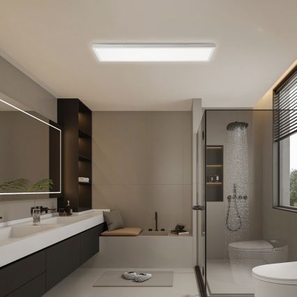 Brilagi - LED-dimmbar Badezimmer-Deckenleuchte FRAME SMART LED/50W/230V 120x30 cm 3000-6000K IP44 weiß + Fernbedienung