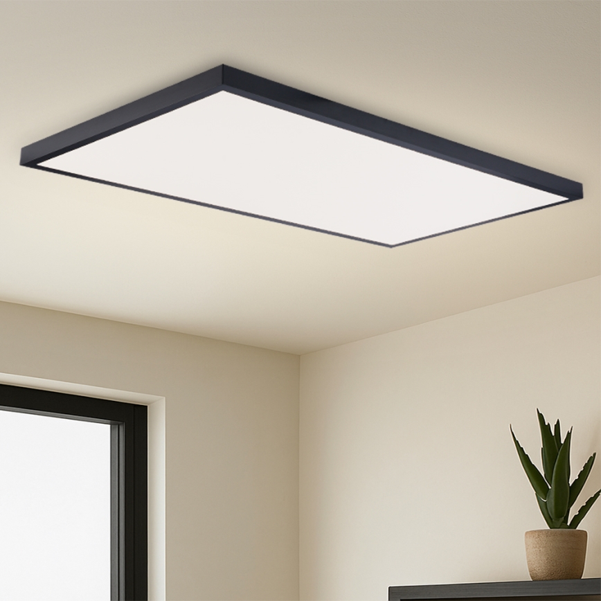 Brilagi - LED-dimmbare Badezimmer-Deckenleuchte FRAME SMART LED/96W/230V 120x60 cm 3000-6000K IP44 schwarz + Fernbedienung