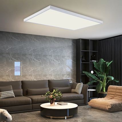 Brilagi - Dimmbare LED-Badezimmer-Deckenleuchte FRAME SMART LED/96W/230V 120x60 cm 3000-6000K IP44 weiß + Fernbedienung