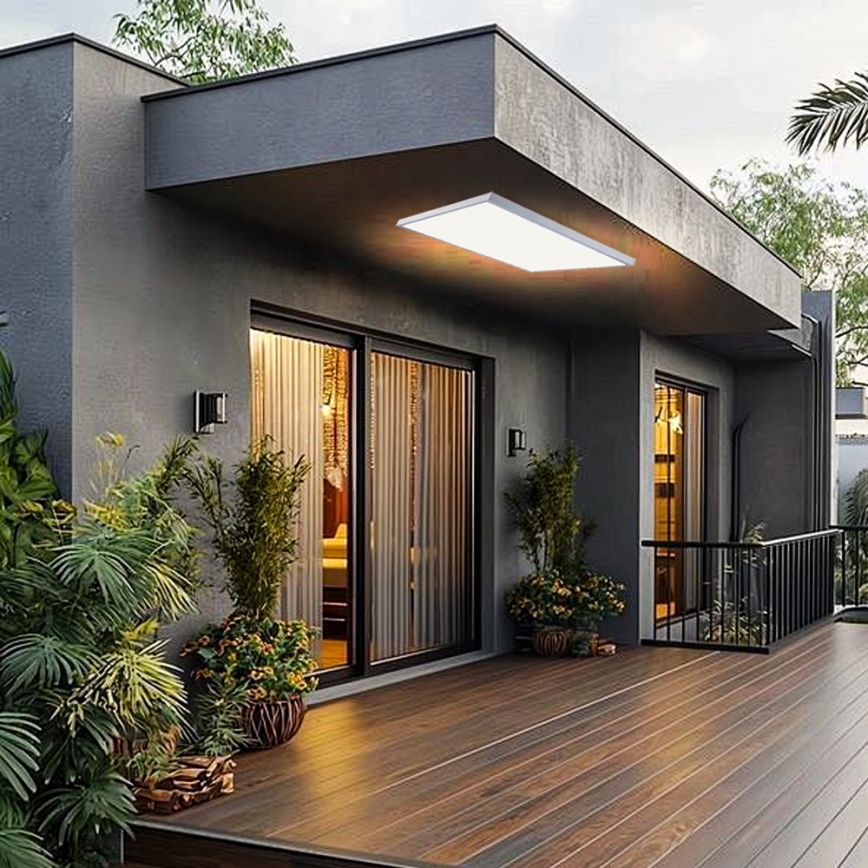 Brilagi - Dimmbare LED-Badezimmer-Deckenleuchte FRAME SMART LED/96W/230V 120x60 cm 3000-6000K IP44 weiß + Fernbedienung