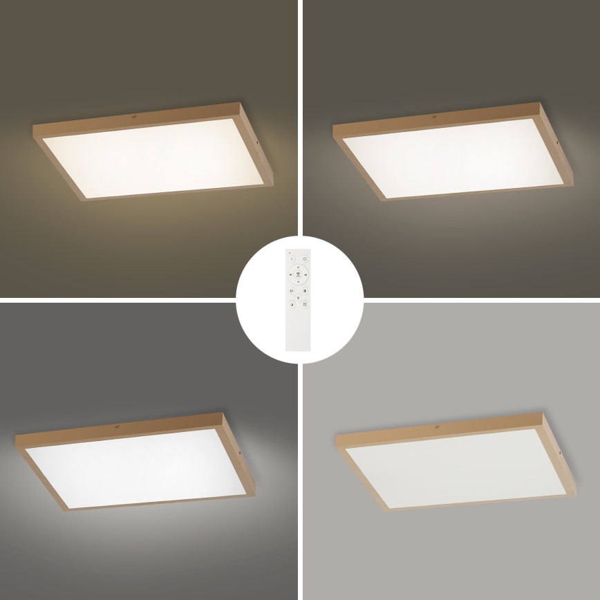 Brilagi - LED-dimmbare Badezimmer-Deckenleuchte FRAME SMART LED/50W/230V 60x60 cm 3000-6000K IP44 beige + Fernbedienung