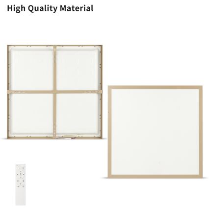 Brilagi - LED-dimmbare Badezimmer-Deckenleuchte FRAME SMART LED/50W/230V 60x60 cm 3000-6000K IP44 beige + Fernbedienung