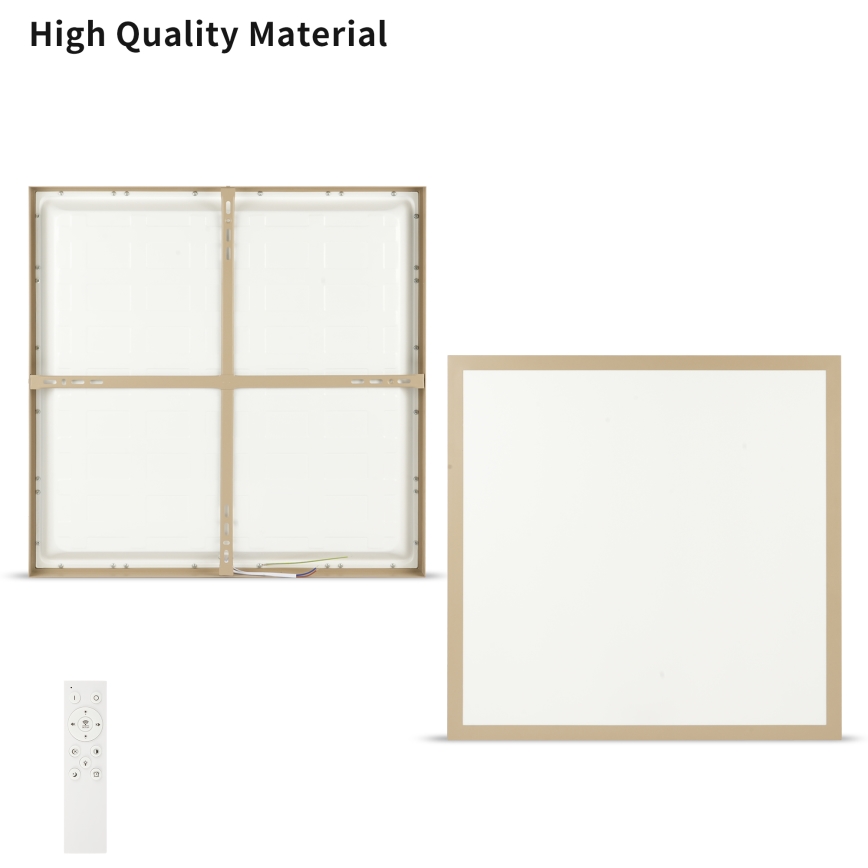 Brilagi - LED-dimmbare Badezimmer-Deckenleuchte FRAME SMART LED/50W/230V 60x60 cm 3000-6000K IP44 beige + Fernbedienung