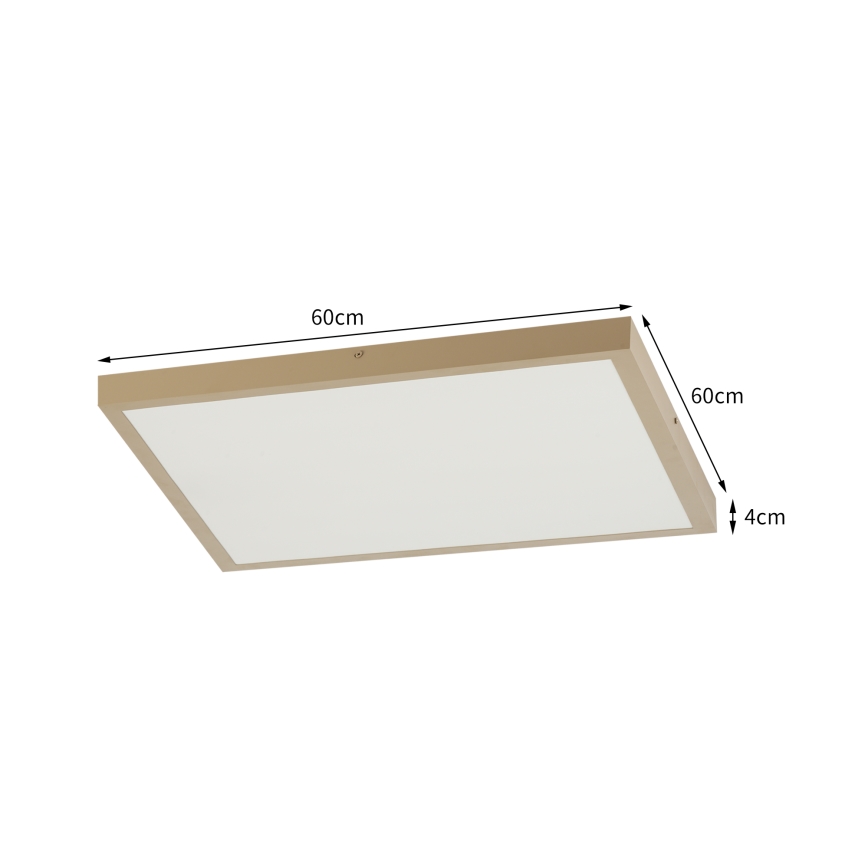 Brilagi - LED-dimmbare Badezimmer-Deckenleuchte FRAME SMART LED/50W/230V 60x60 cm 3000-6000K IP44 beige + Fernbedienung