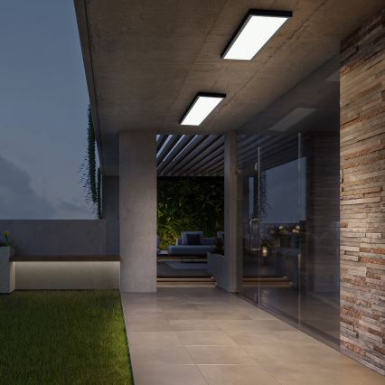 Brilagi - LED-dimmbare Badezimmer-Deckenleuchte FRAME SMART LED/50W/230V 120x30 cm 3000-6000K IP44 schwarz + Fernbedienung